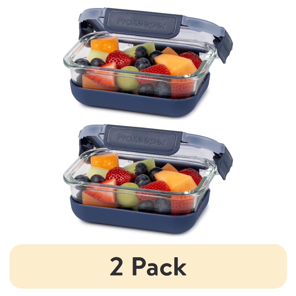 Meal Prep Glass - 2 sztuki szklanych pojemników do przechowywania