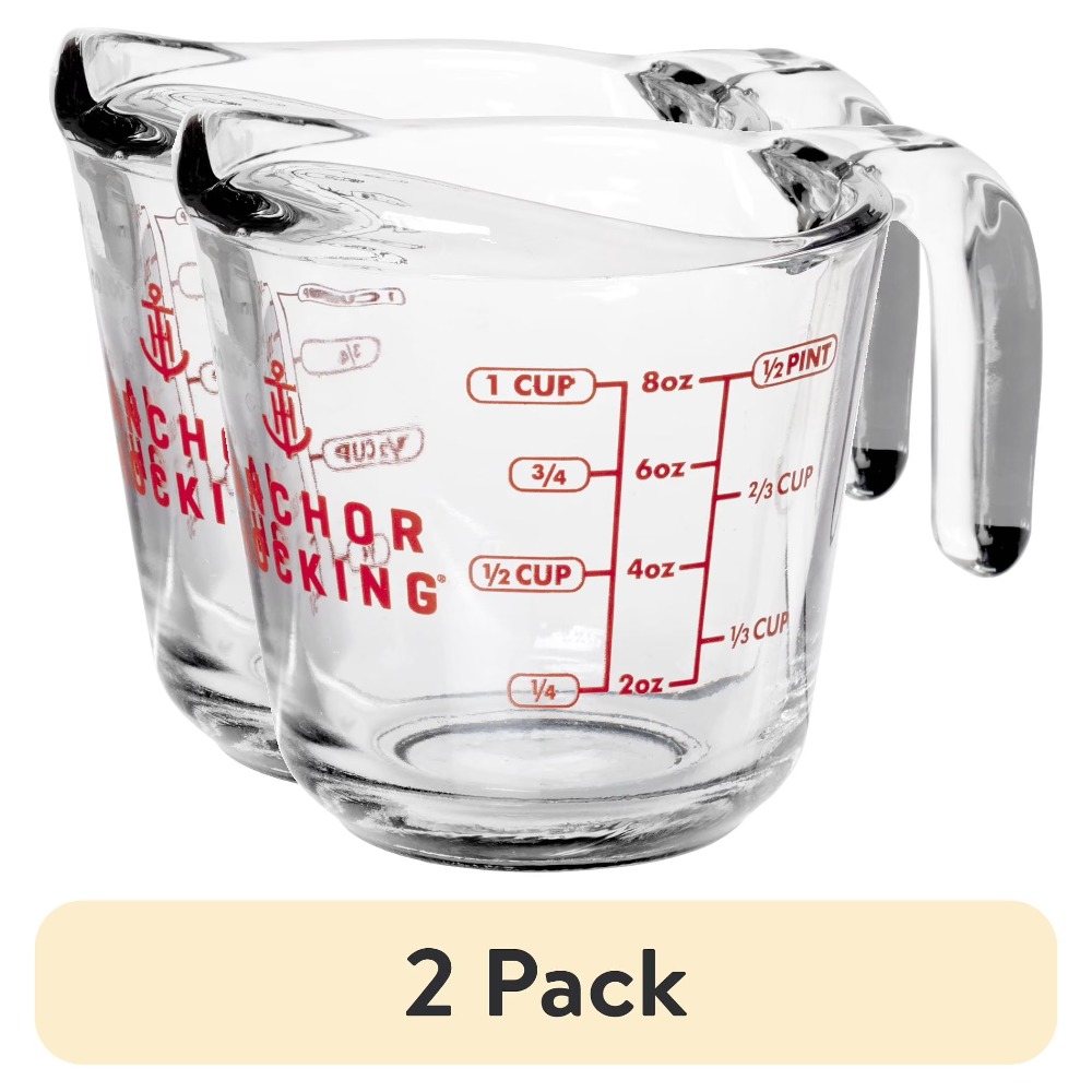 Meal Prep Microwave - Zestaw 2 szklanych miarek z łatwym