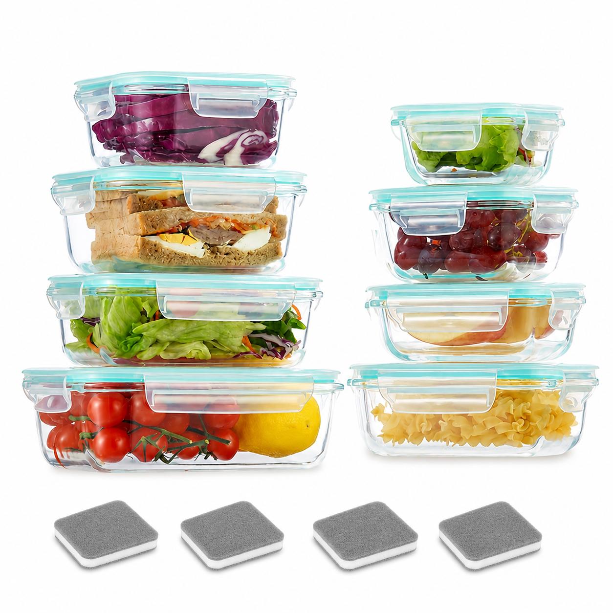 Meal Prep Glass - 16 sztuk szczelnych szklanych pojemników do
