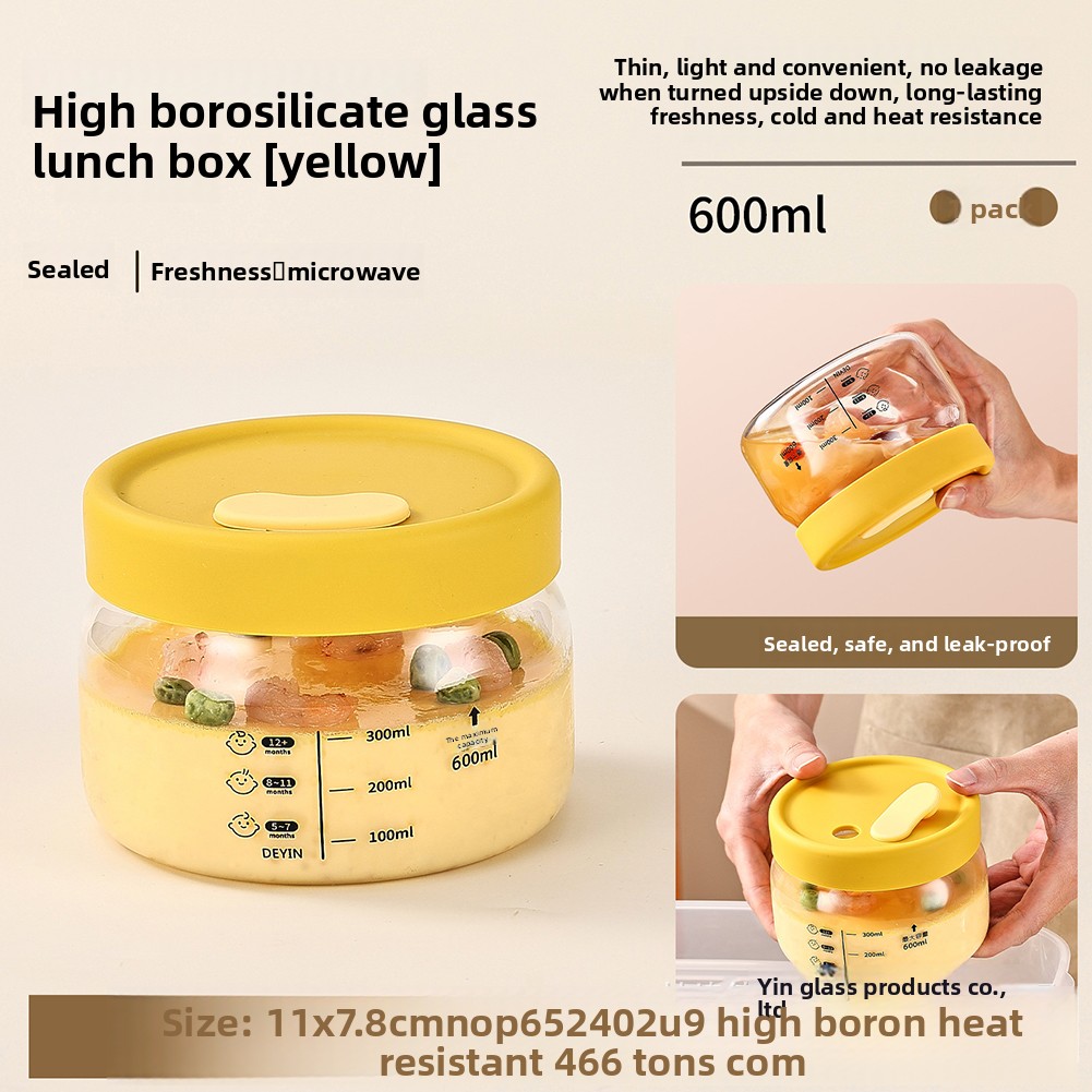 Meal Prep Microwave - Szklany pojemnik do przechowywania żywności Hermetyczna,