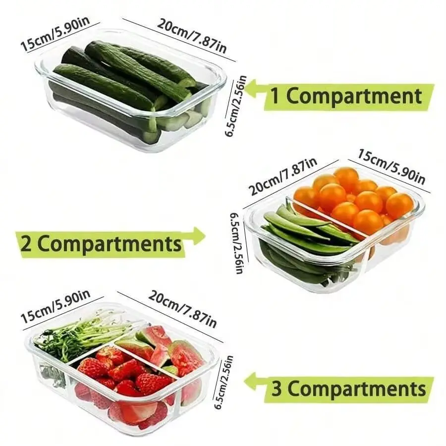 Meal Prep Glass - Pojemnik na żywność z pokrywką, do
